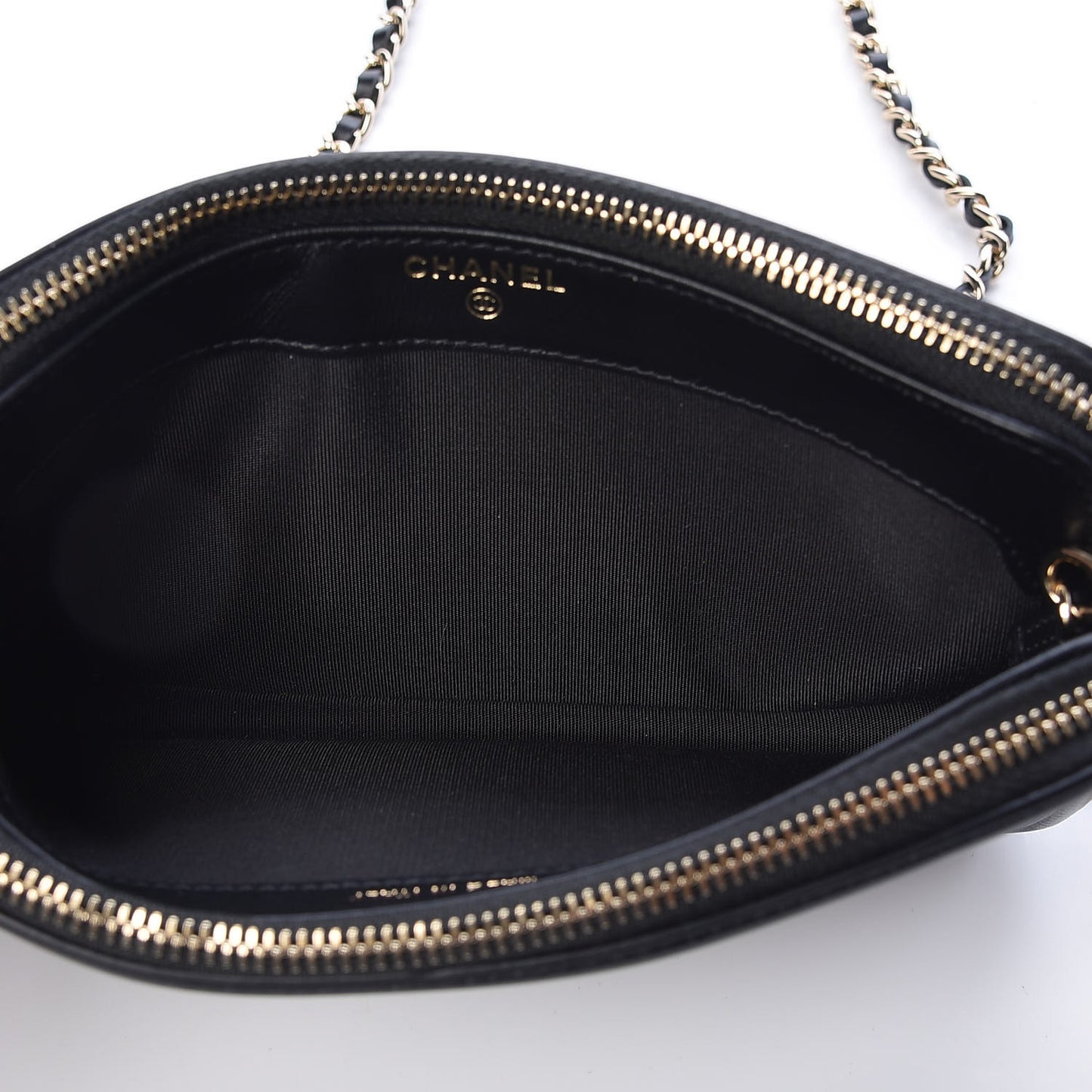 Caviar Quilted CC Filigree Clutch With Chain Black