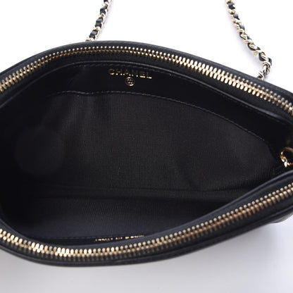 Chanel Caviar Quilted CC Filigree Clutch With Chain Black 5 of 14