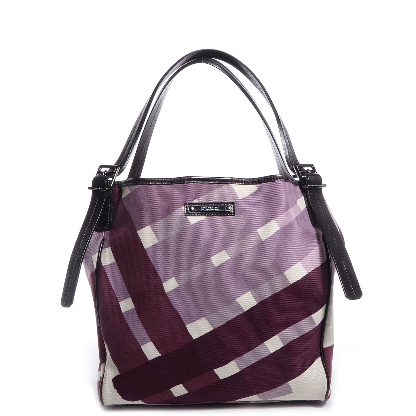 Canvas Check Print Tote