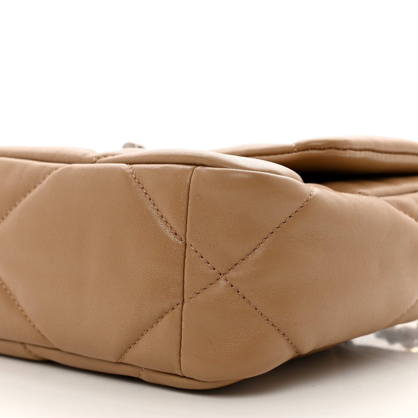Lambskin Quilted Medium Chanel 19 Flap Dark Beige