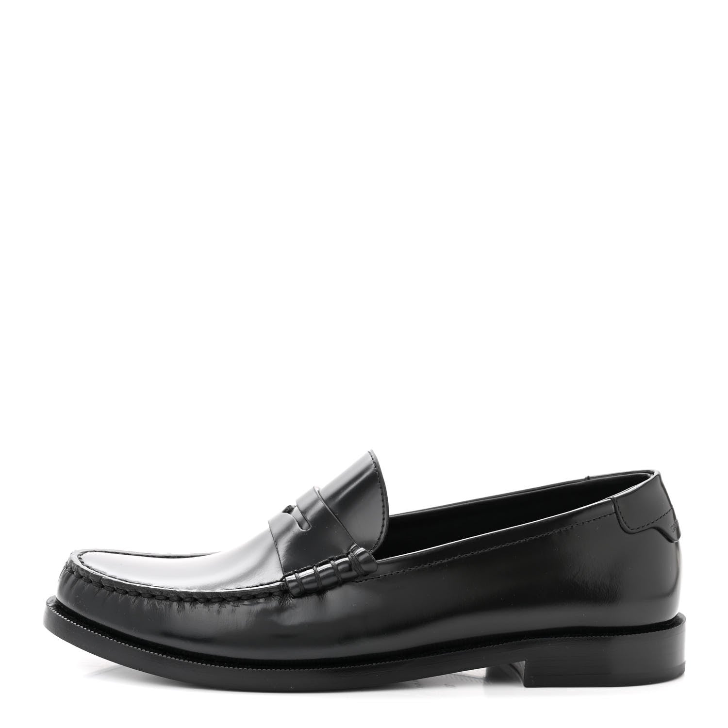 Saint Laurent Calfskin Penny Loafers 38 Black 1 of 10