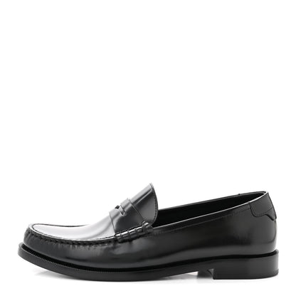 Saint Laurent Calfskin Penny Loafers 38 Black 1 of 10