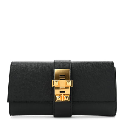 Hermes Chevre Mysore Medor 23 Clutch Black 1 of 9