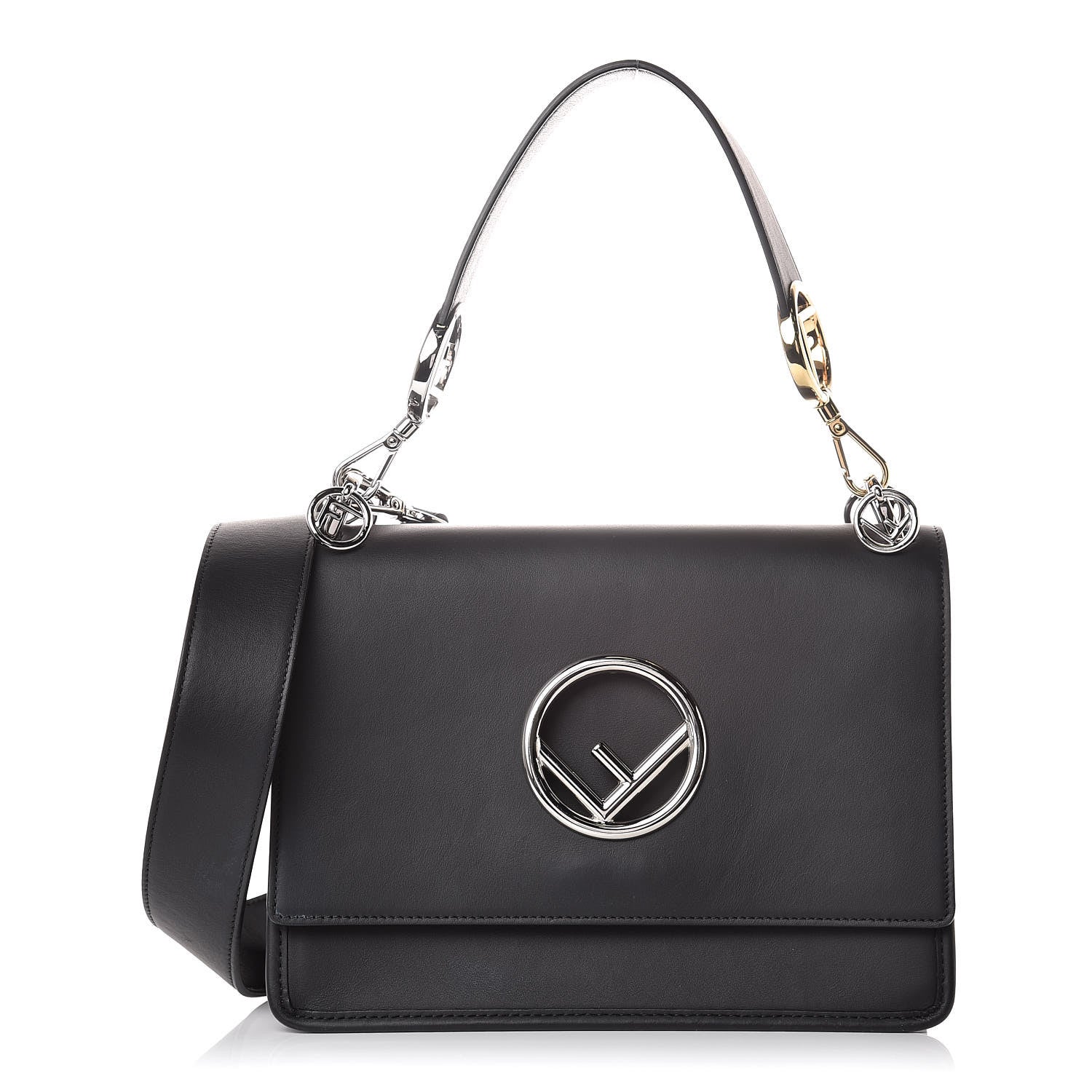 Fendi Vitello Century Opaco F is Fendi Kan I Shoulder Bag Black 1 of 11