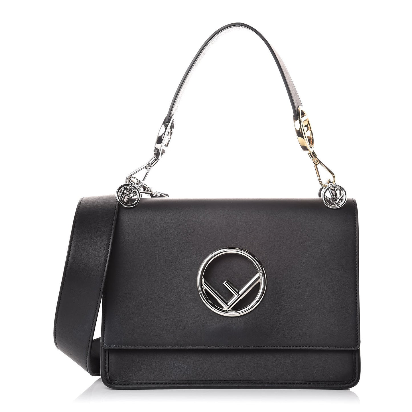 Vitello Century Opaco F is Fendi Kan I Shoulder Bag Black