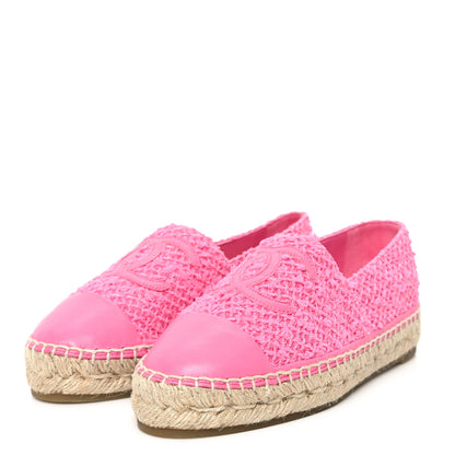 Chanel Tweed Lambskin CC Espadrilles 36 Pink 4 of 10