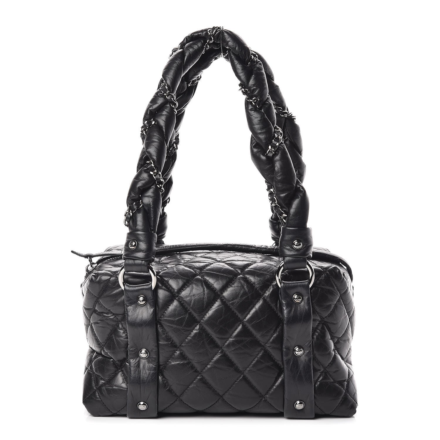 Chanel Distressed Lambskin Small Lady Braid Tote Black 1 of 10