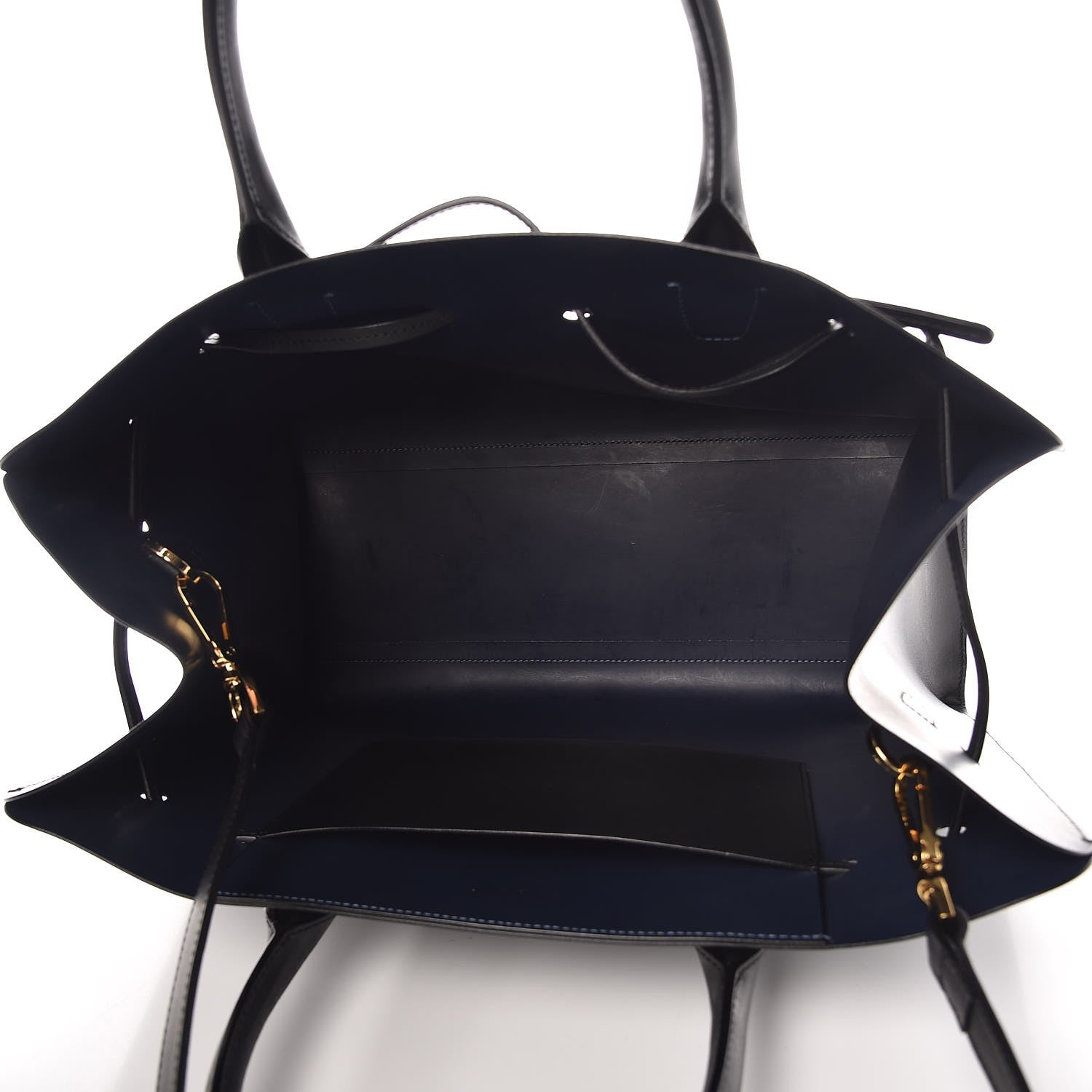 Mansur Gavriel Vegetable Tanned Calfskin Large Sun Bag Black Blue 6 of 10