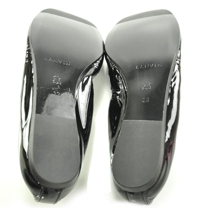 Lanvin Patent Leather Elastic Ballet Flats 39 Black 4 of 6