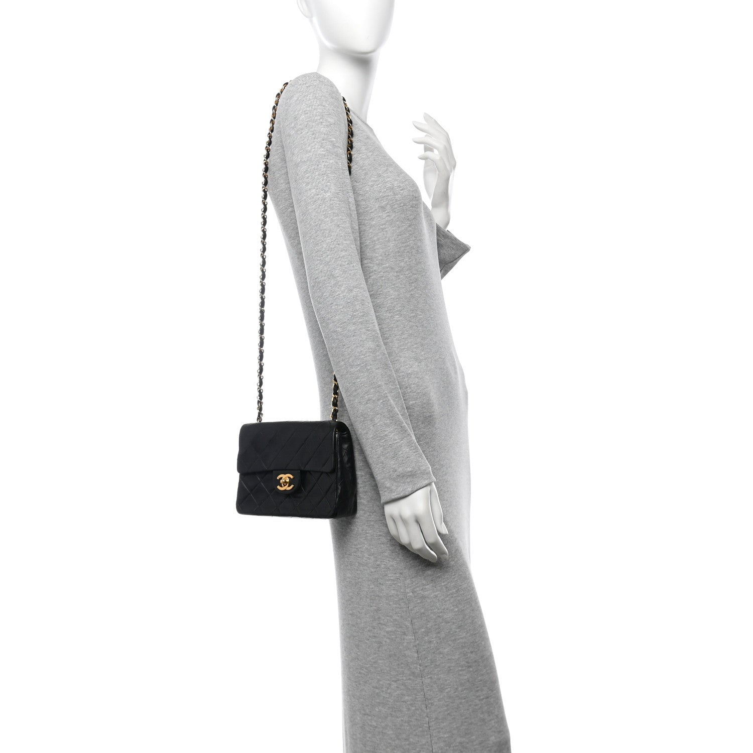 Chanel Lambskin Quilted Mini Square Flap Black 2 of 11