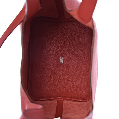 Hermes Taurillon Clemence Picotin Lock 22 MM Rouge Casaque 5 of 11