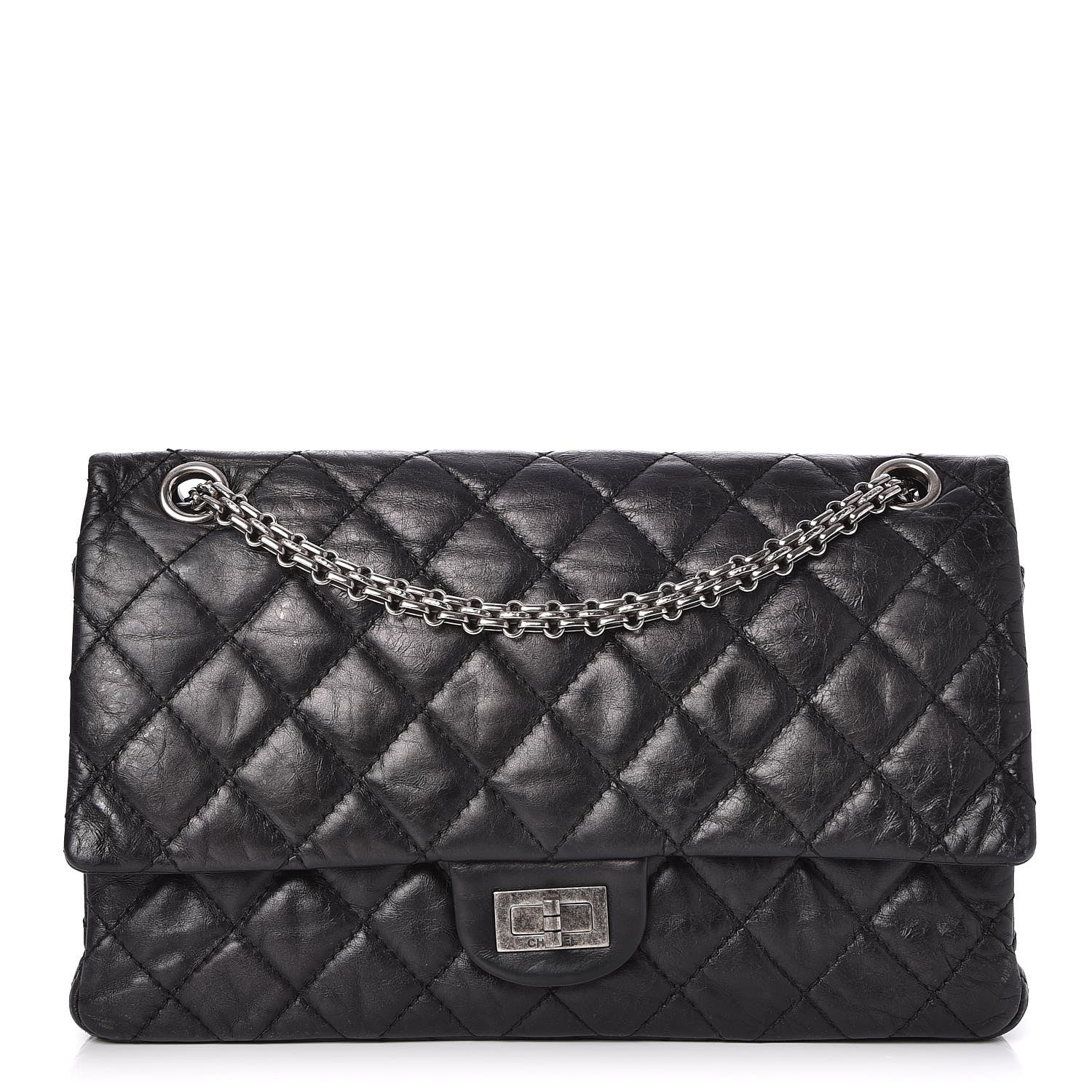 Chanel Metallic Aged Calfskin 2.55 Reissue 226 Flap Black 1 of 7