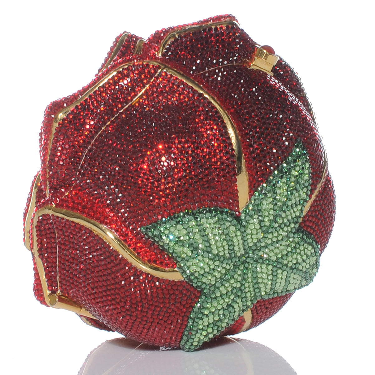 Judith Leiber Crystal Rose Minaudiere Clutch 3 of 6