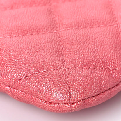 Chanel Iridescent Caviar Quilted Medium Flap Cosmetic Case Pink 9 of 10