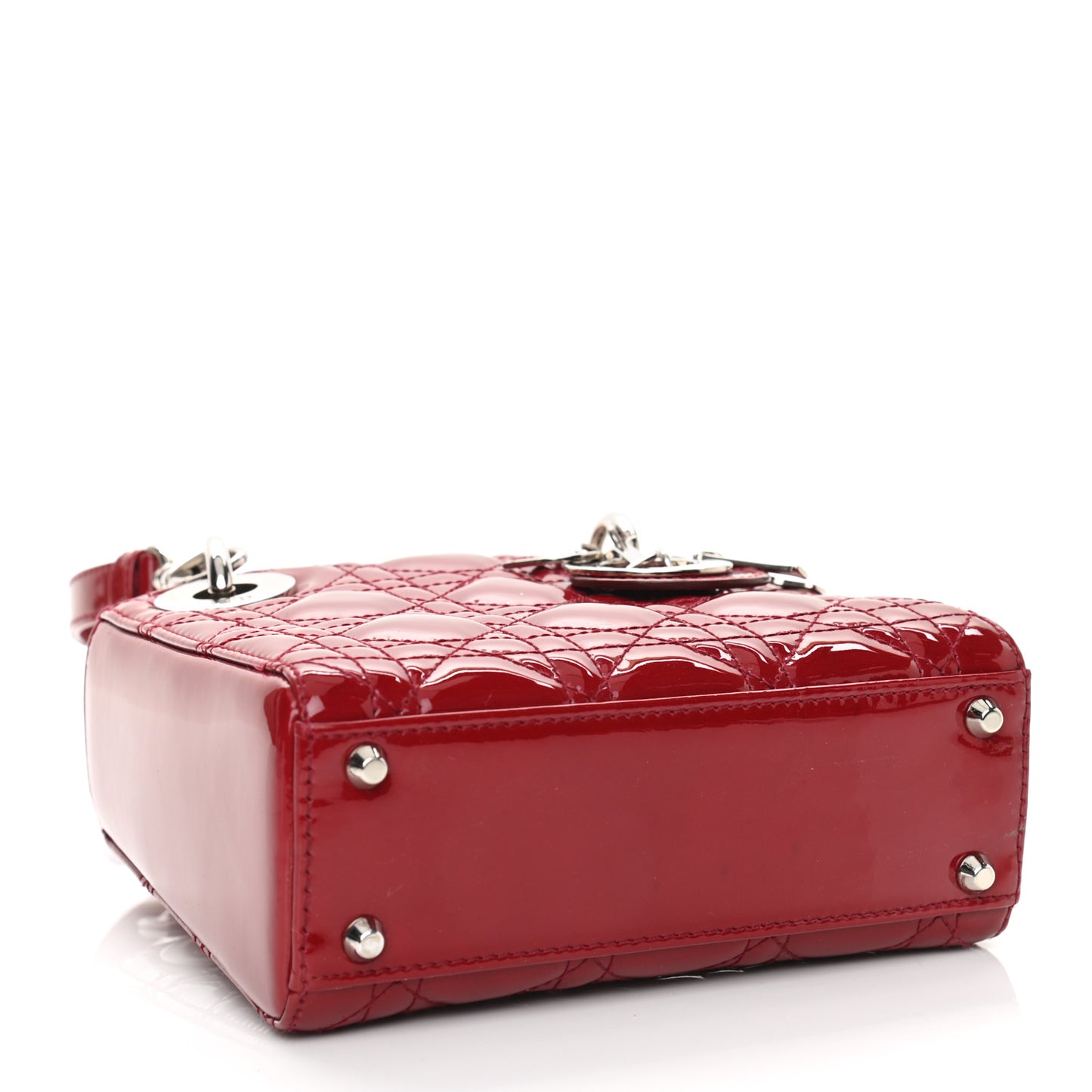 Patent Cannage Mini Lady Dior Red