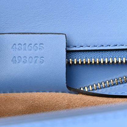 Gucci Calfskin Embroidered Medium Sylvie Top Handle Bag Clear Sky Blue 7 of 10
