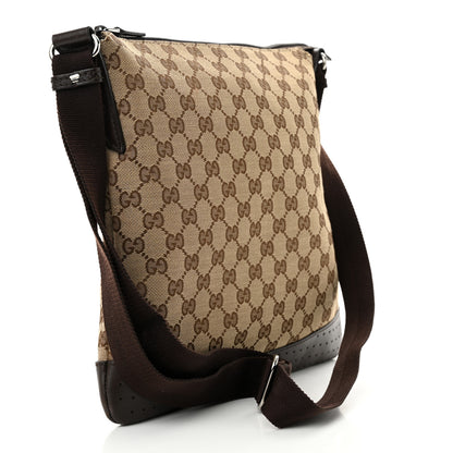 Gucci Monogram Calfskin Perforated Medium Flat Messenger Bag Dark Brown 3 of 10