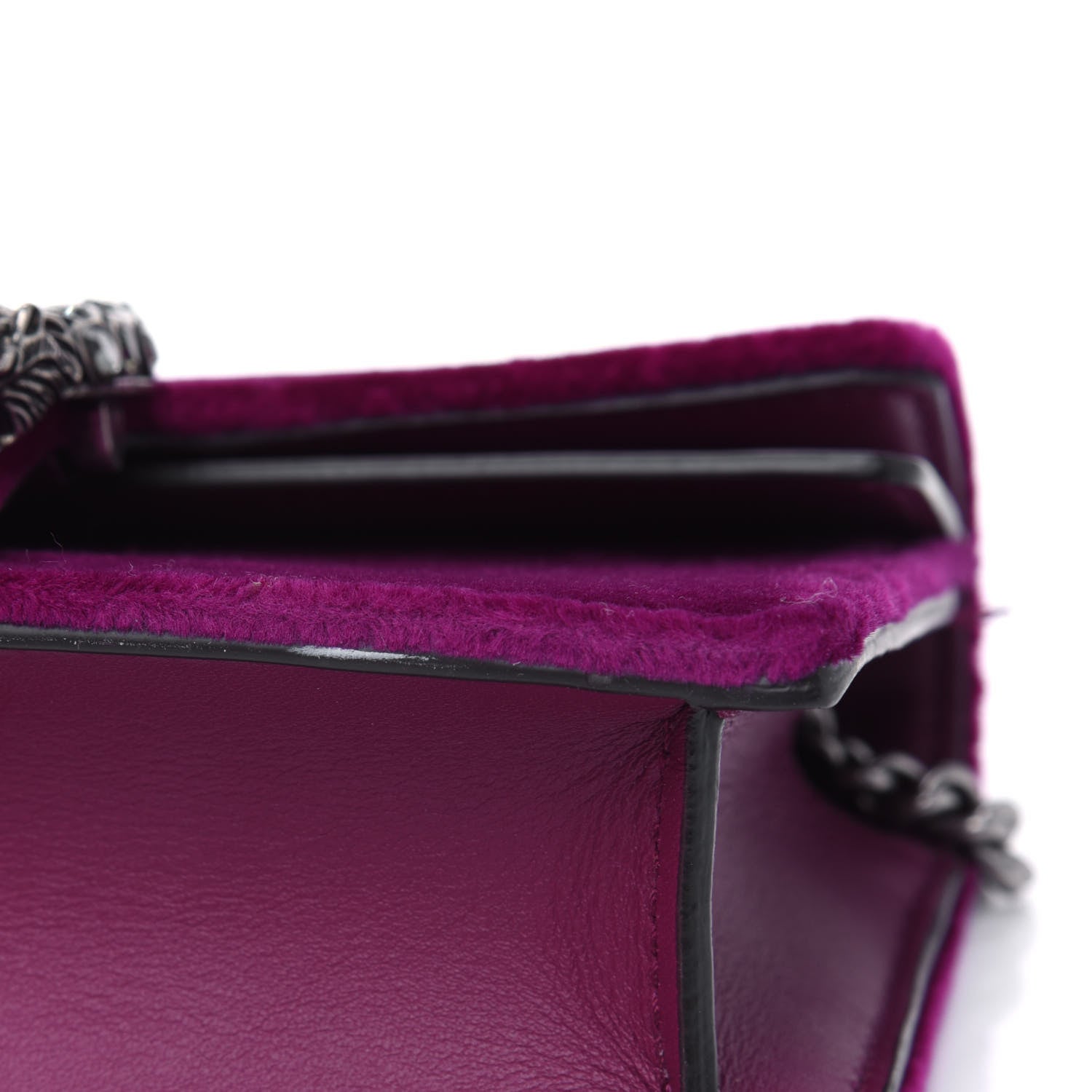 Gucci Velvet Super Mini Dionysus Shoulder Bag Fuchsia Violet Cyclamen 6 of 6
