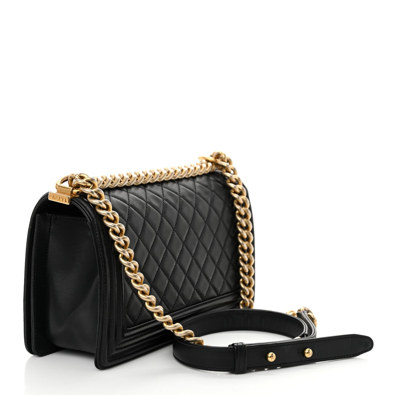 Chanel Lambskin Quilted Medium Boy Flap Black 3 of 12