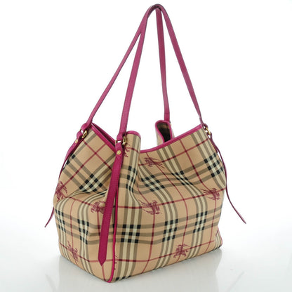 Burberry Haymarket Check Large Canterbury Tote Magenta 3 of 8