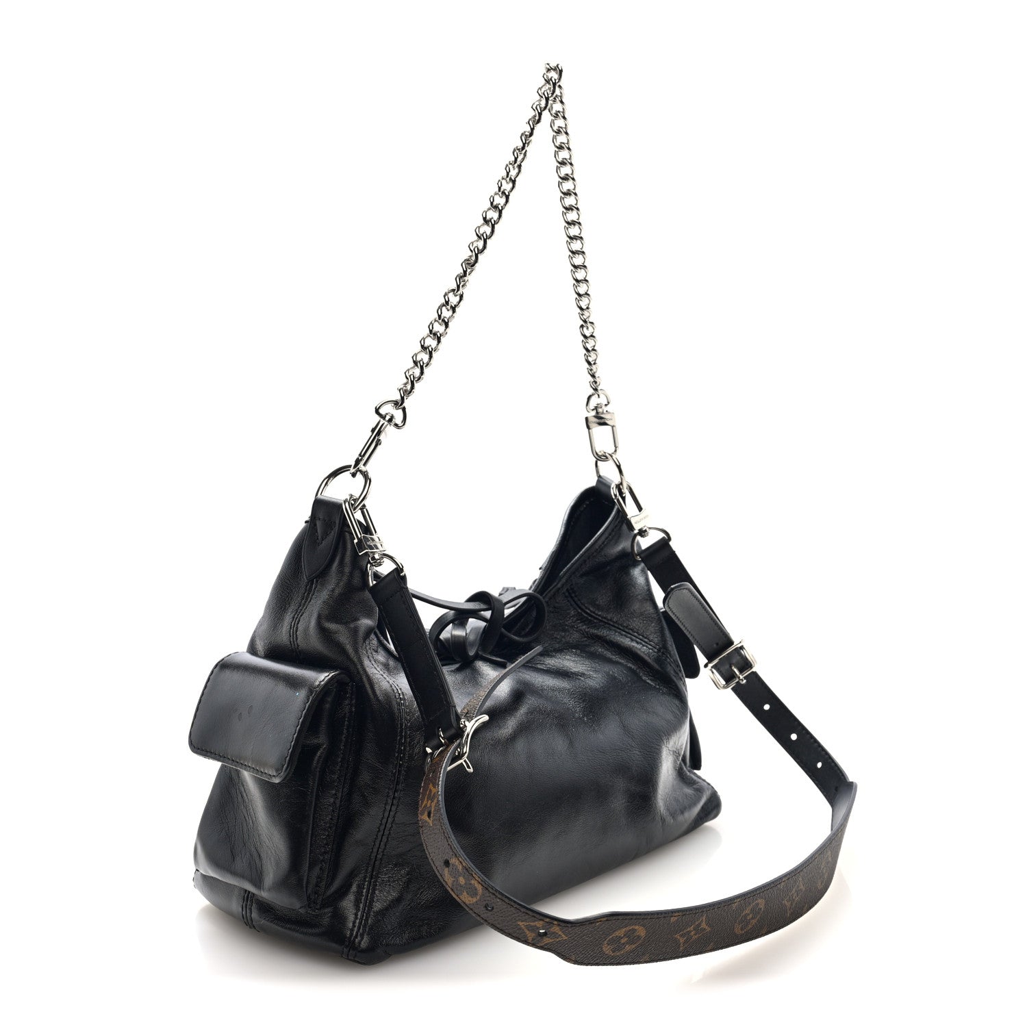 Louis Vuitton Lambskin CarryAll Cargo Vibe PM Black 3 of 9