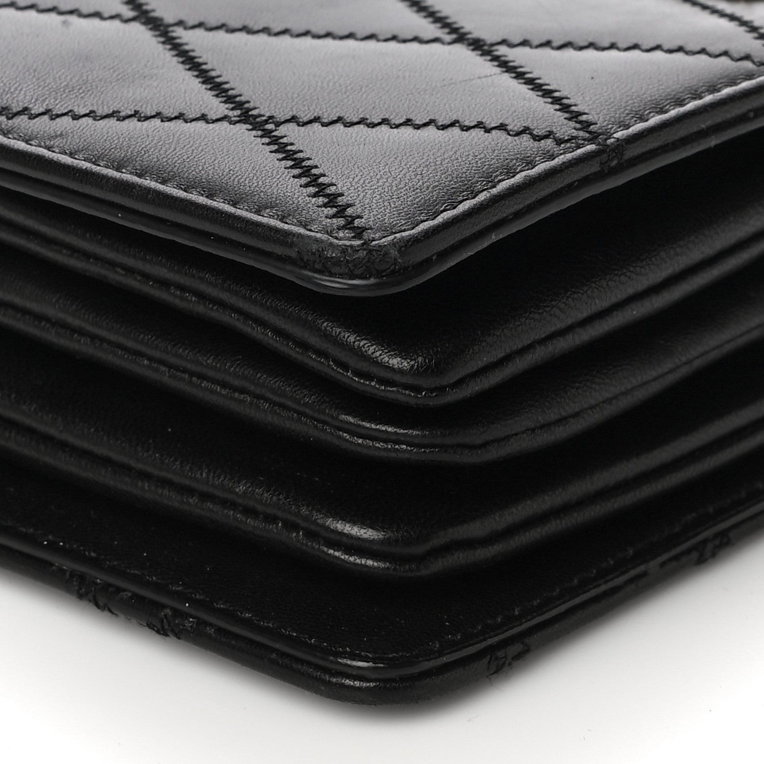 Saint Laurent Lambskin Diamond Quilted Monogram Angie Chain Bag Black 12 of 31
