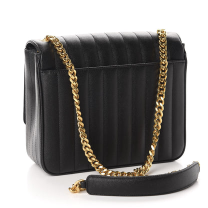 Saint Laurent Grain De Poudre Matelasse Monogram Large Vicky Chain Bag Black 3 of 11