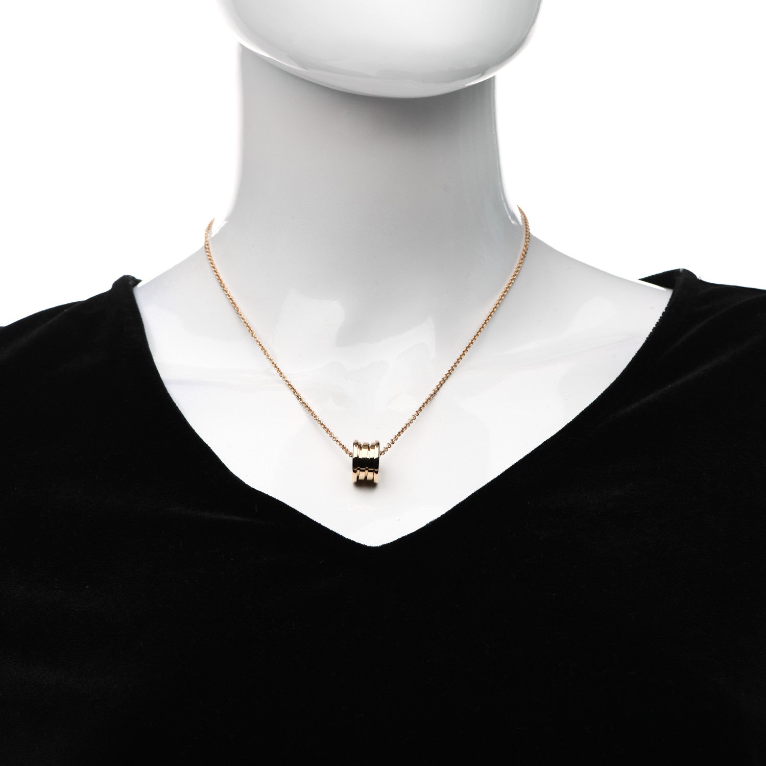 Bulgari 18K Rose Gold B.Zero1 Pendant Necklace 2 of 7