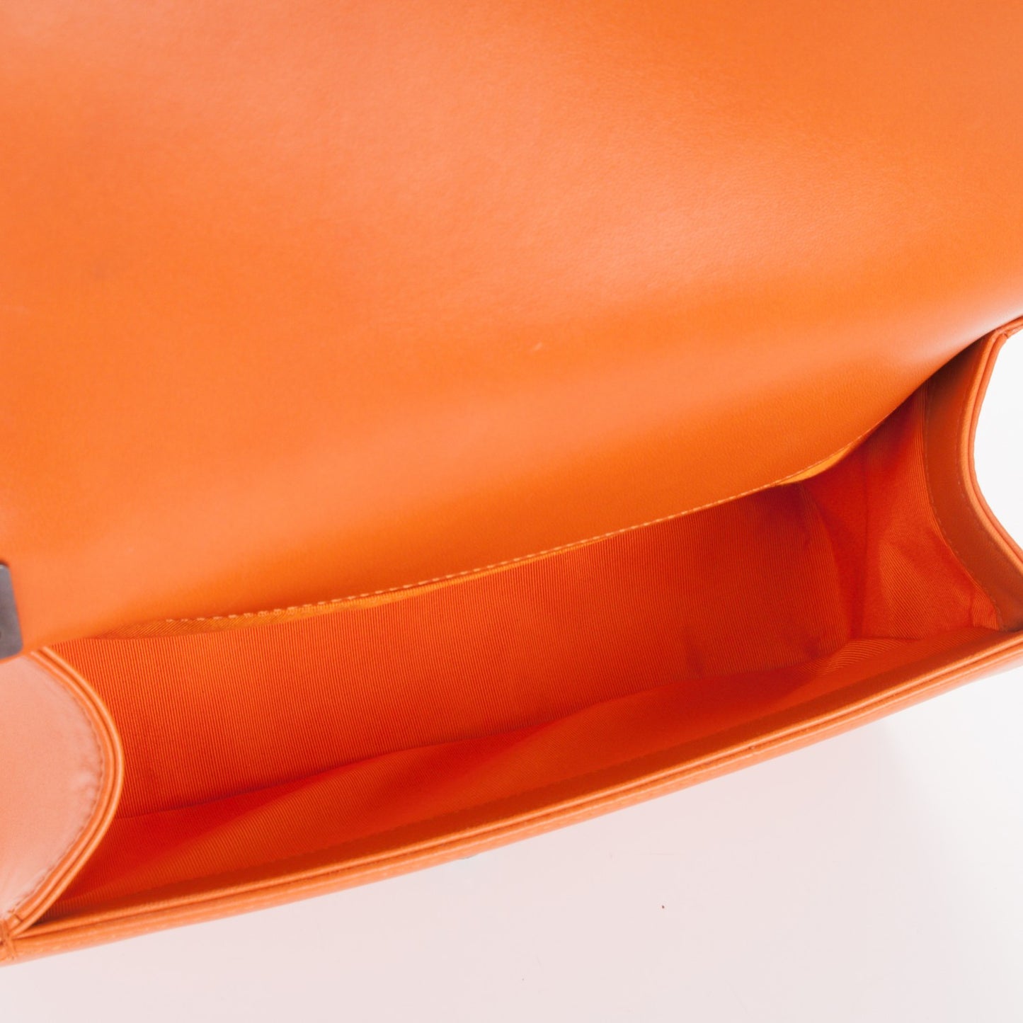 Lambskin Quilted Medium Boy Flap Orange