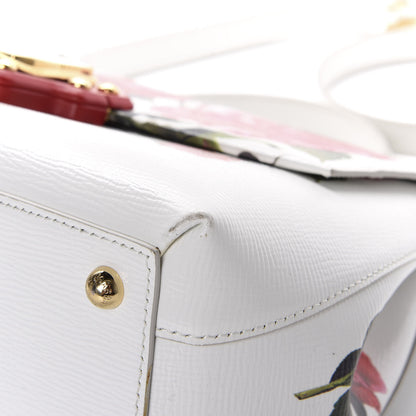 Dolce & Gabbana Grained Calfskin Floral Printed Small Lucia Satchel White 9 of 13