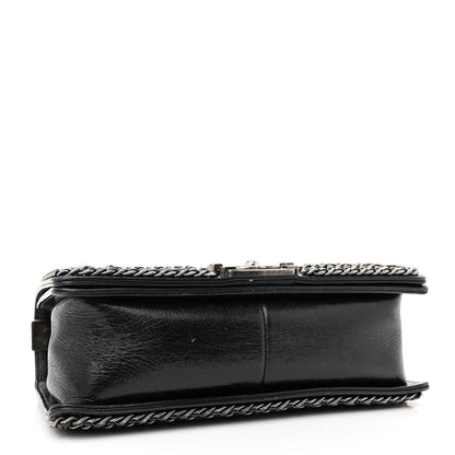 Chanel Glazed Calfskin Quilted Medium Chain Around Boy Flap Black 4 of 14