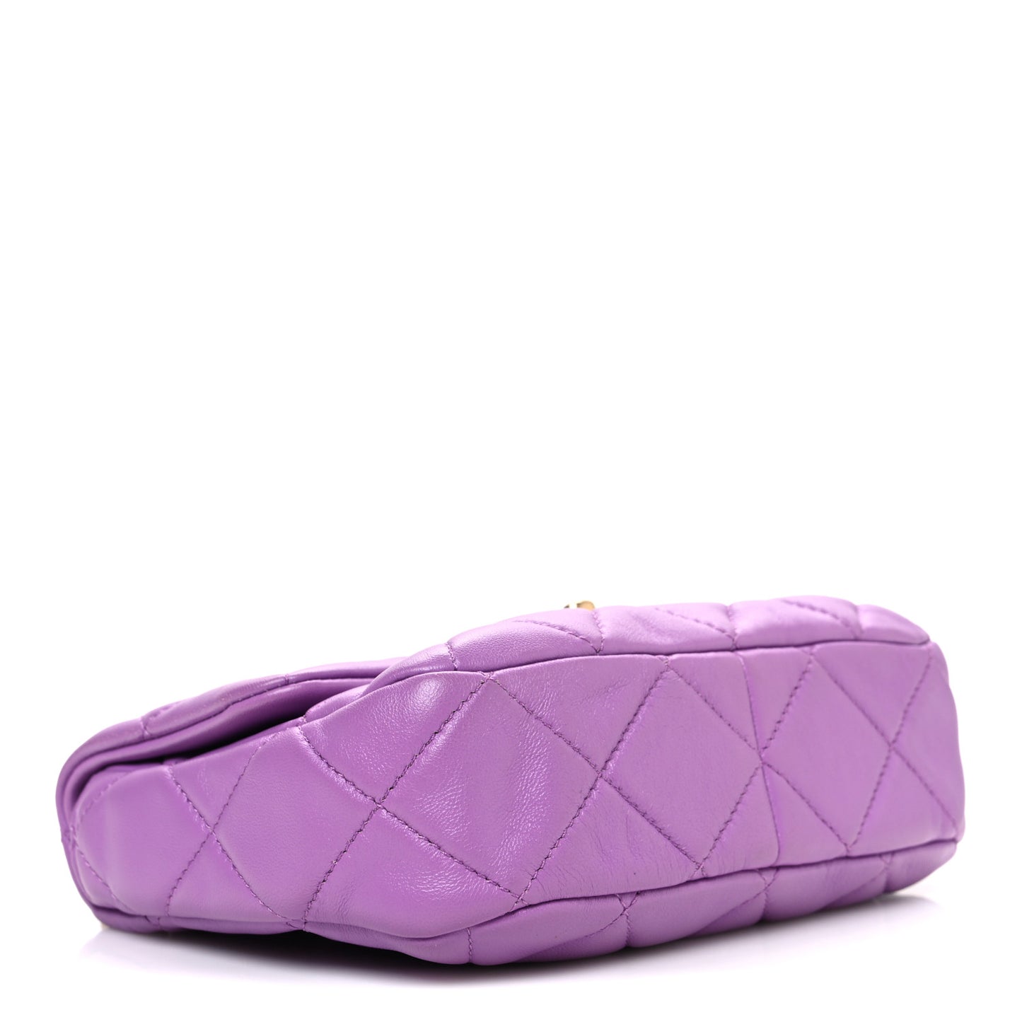 Lambskin Quilted Mini Lacquered Chain Flap Purple