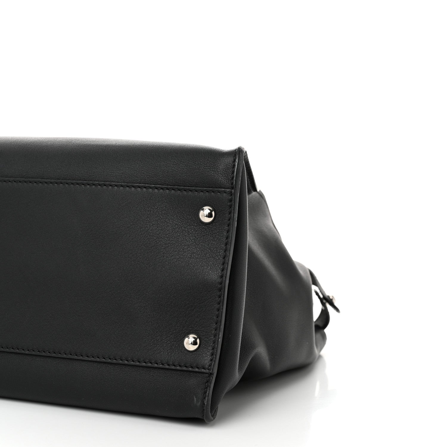 Fendi Vitello Dolce Shiny Nappa Large Peekaboo Iconic Satchel Black Camelia 11 of 12