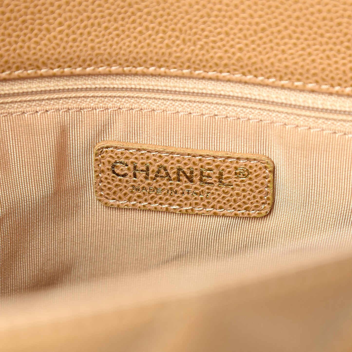 Caviar Quilted Grand Shopping Tote GST Beige