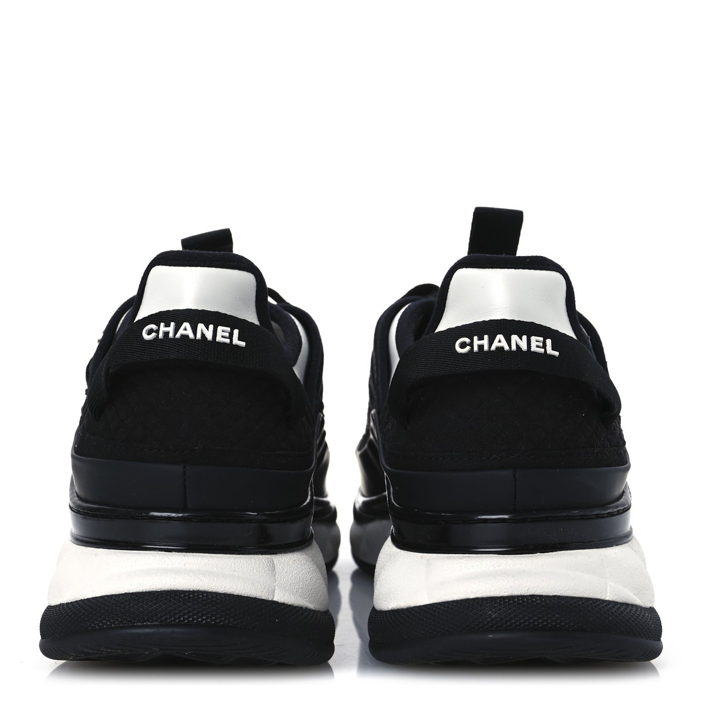 Mixed Fibers Suede Calfskin CC Sneakers 39 White Black