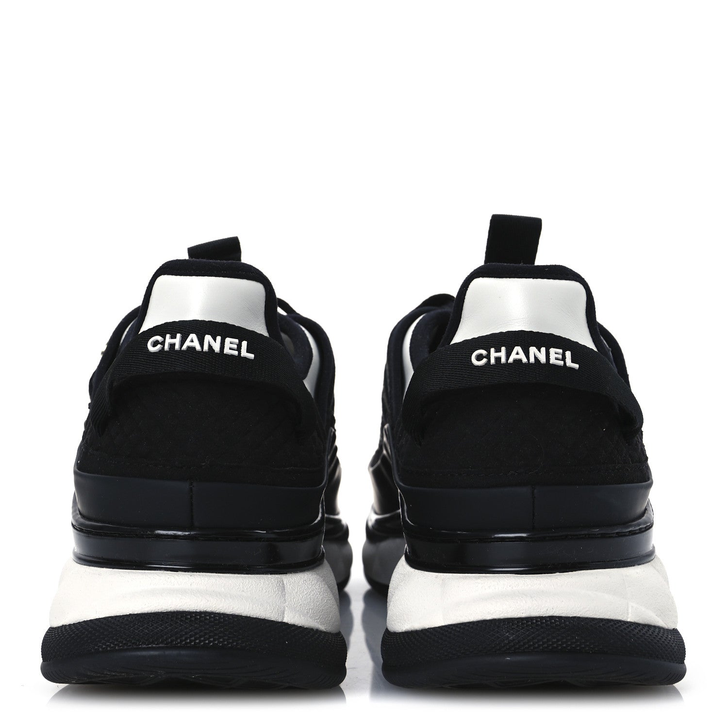 Chanel Mixed Fibers Suede Calfskin CC Sneakers 39 White Black 6 of 11