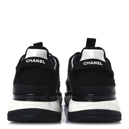 Chanel Mixed Fibers Suede Calfskin CC Sneakers 39 White Black 6 of 11