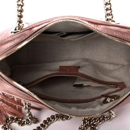 Gucci Metallic Pebbled Calfskin Small Soho Bowler Pink 5 of 11