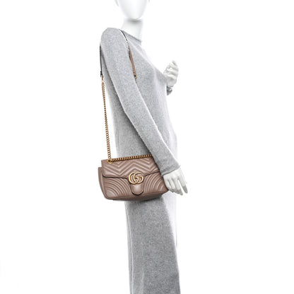 Gucci Calfskin Matelasse Small GG Marmont Shoulder Bag Porcelain Rose 2 of 11