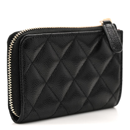 Chanel Caviar Quilted Zipped Key Holder Case Black 3 of 8