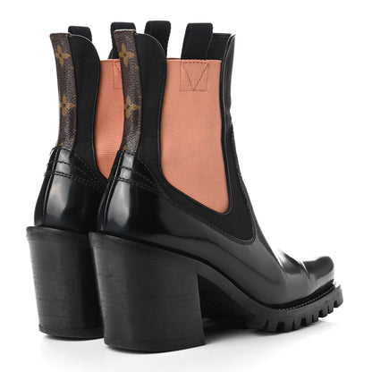 Louis Vuitton Patent Monogram Limitless Ankle Boots 40 Black 4 of 11