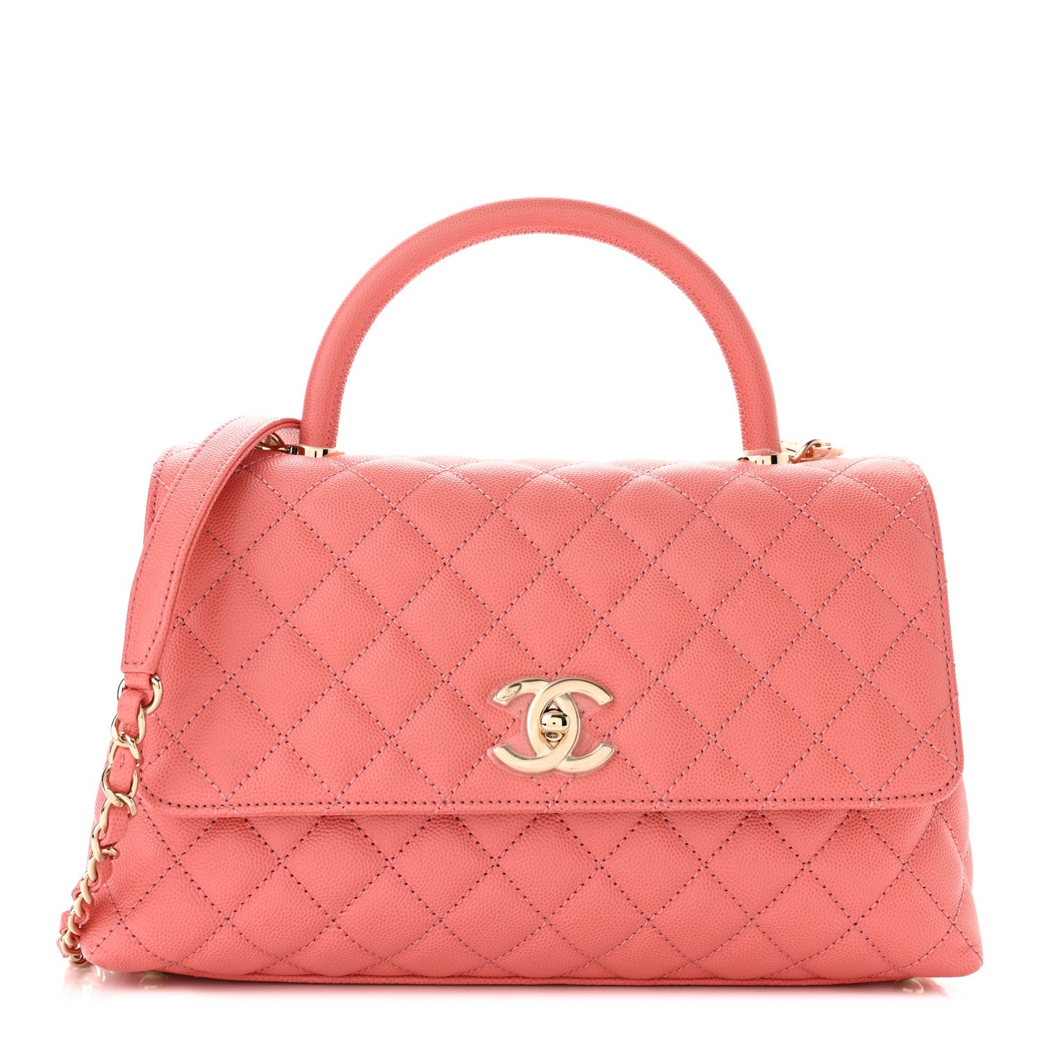 Chanel Caviar Quilted Small Coco Handle Flap Pink 1 of 9