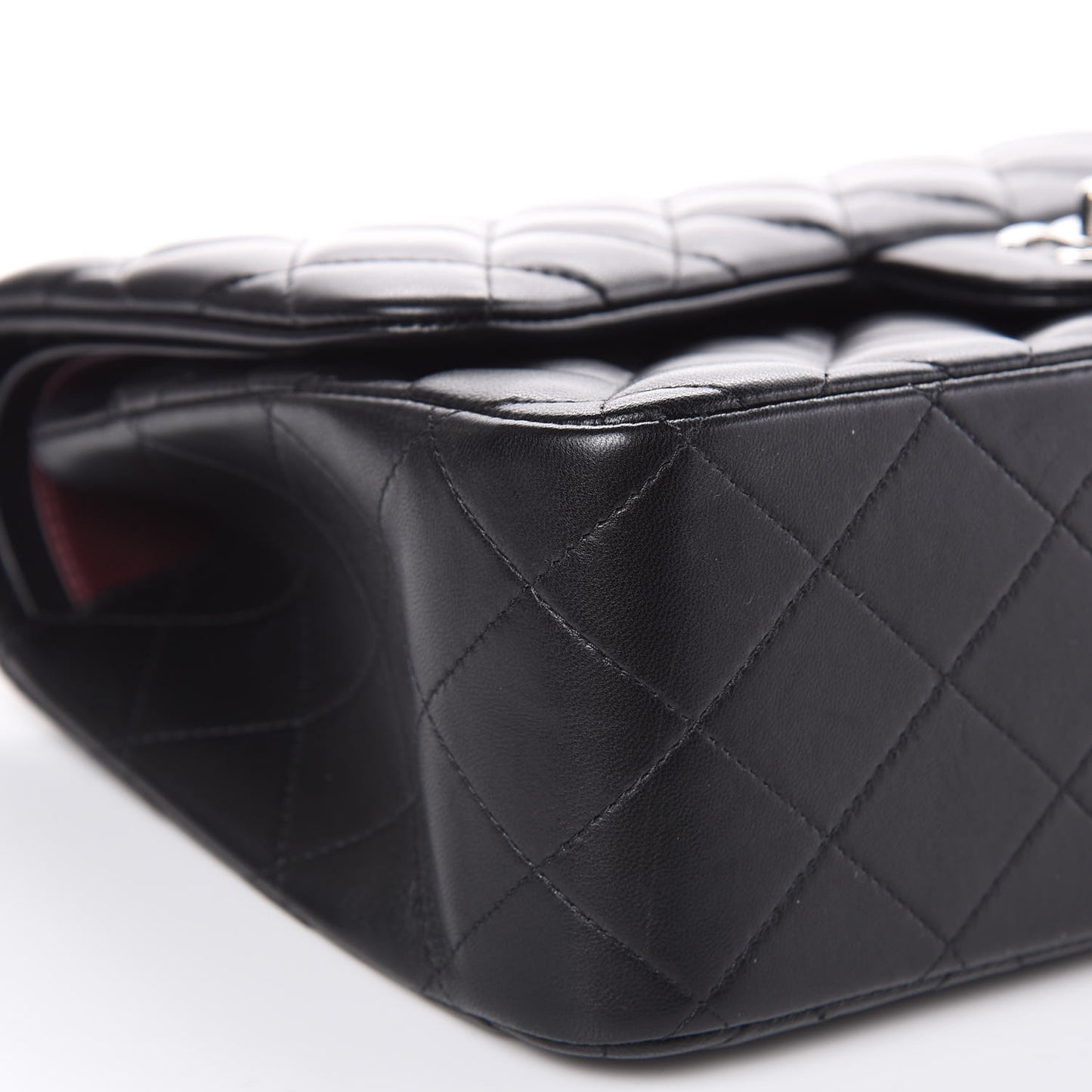 Lambskin Quilted Jumbo Double Flap Black