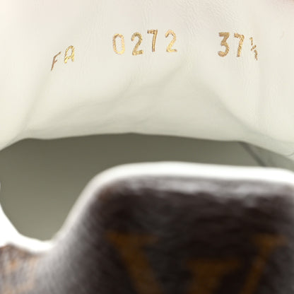 Louis Vuitton Lambskin Embossed Floral Monogram Time Out Sneakers 37.5 White 7 of 10