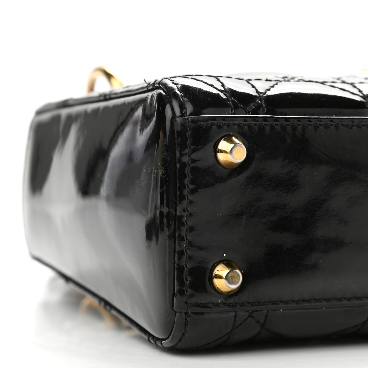 Patent Cannage Mini Lady Dior Black