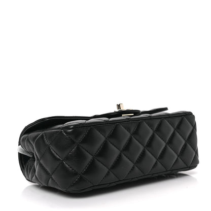 Chanel Lambskin Quilted Mini Crystal Top Handle Rectangular Flap Black 4 of 9