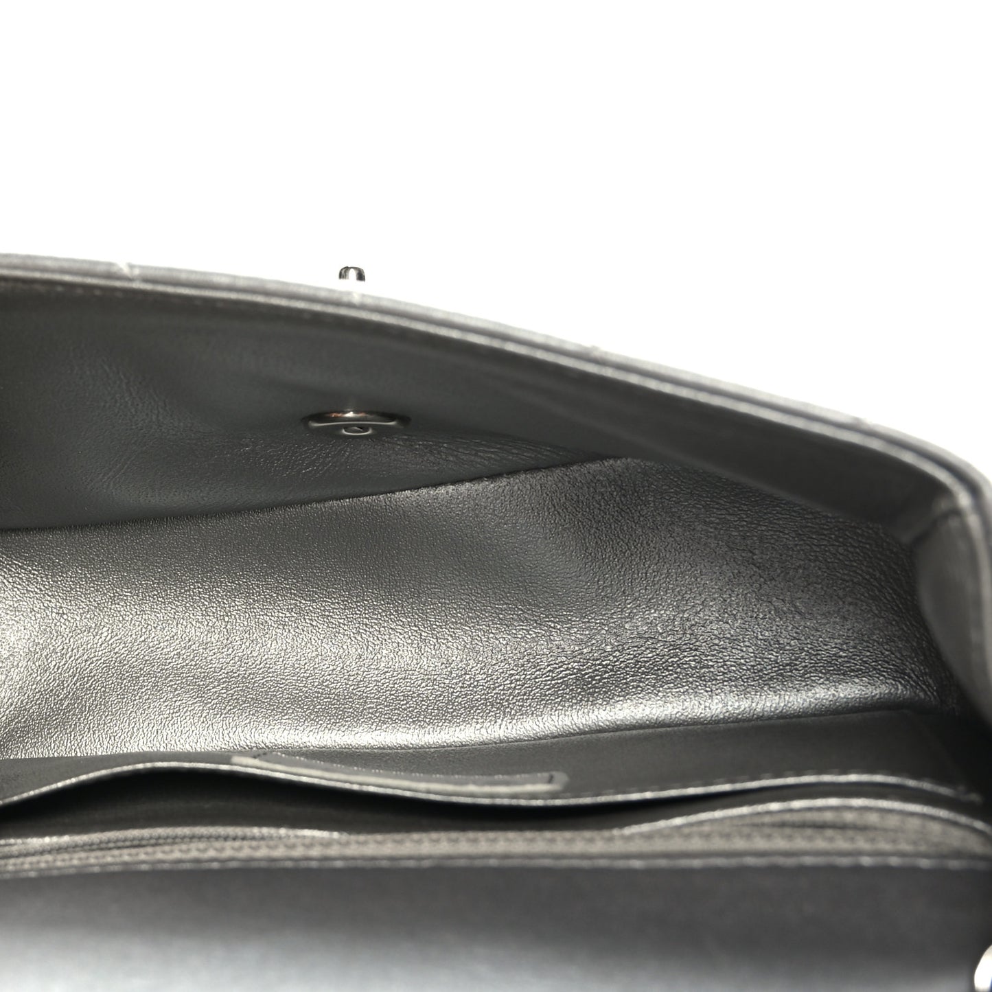 Metallic Lambskin Quilted Mini Rectangular Flap Silver