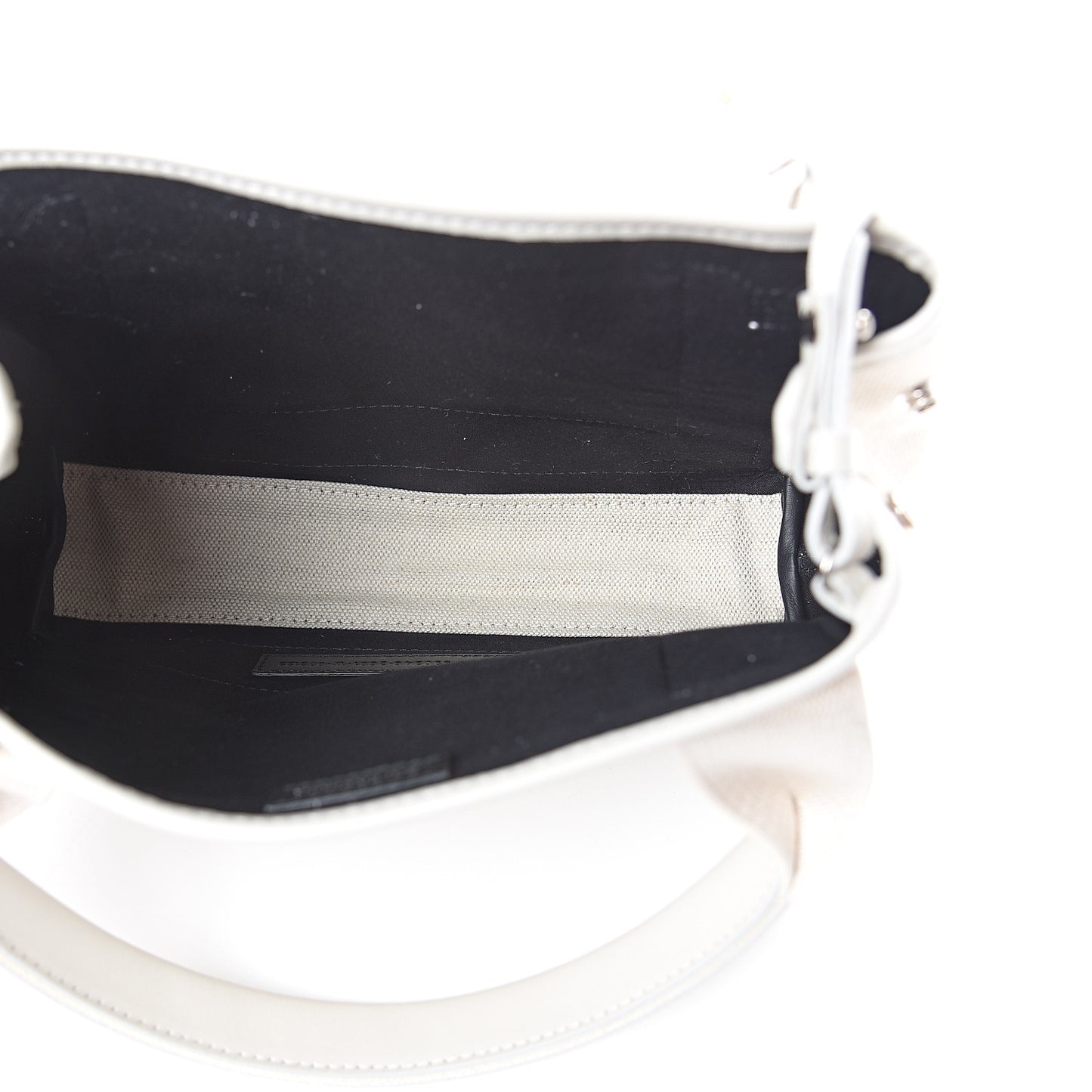 Cotton Canvas Calfskin Navy Cabas XS Off White