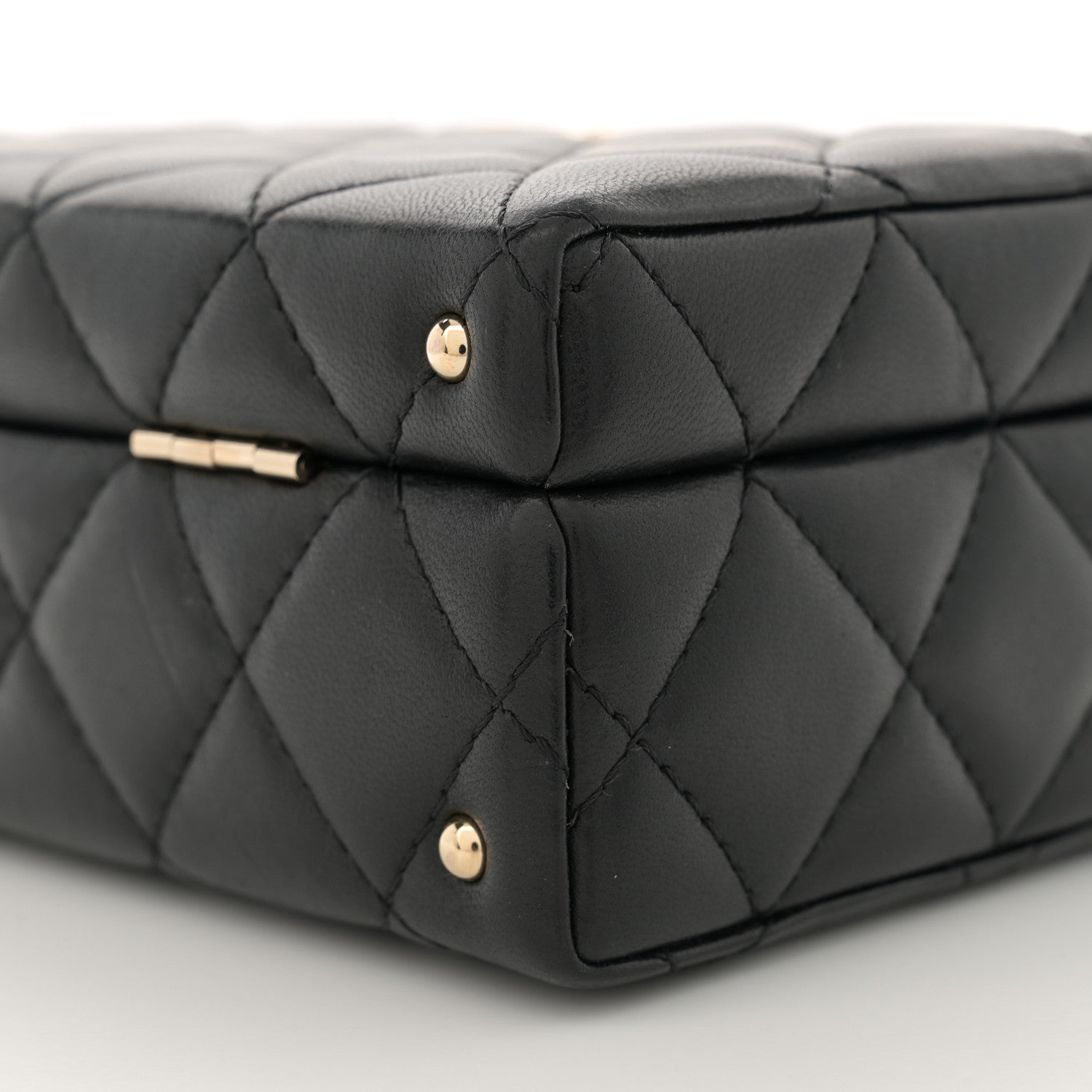 Chanel Lambskin Quilted Small CC Top Handle Box Bag Black 10 of 12