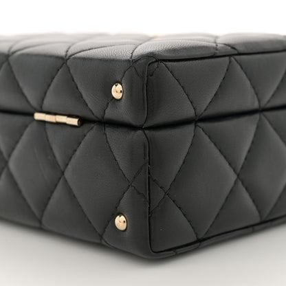 Chanel Lambskin Quilted Small CC Top Handle Box Bag Black 10 of 12